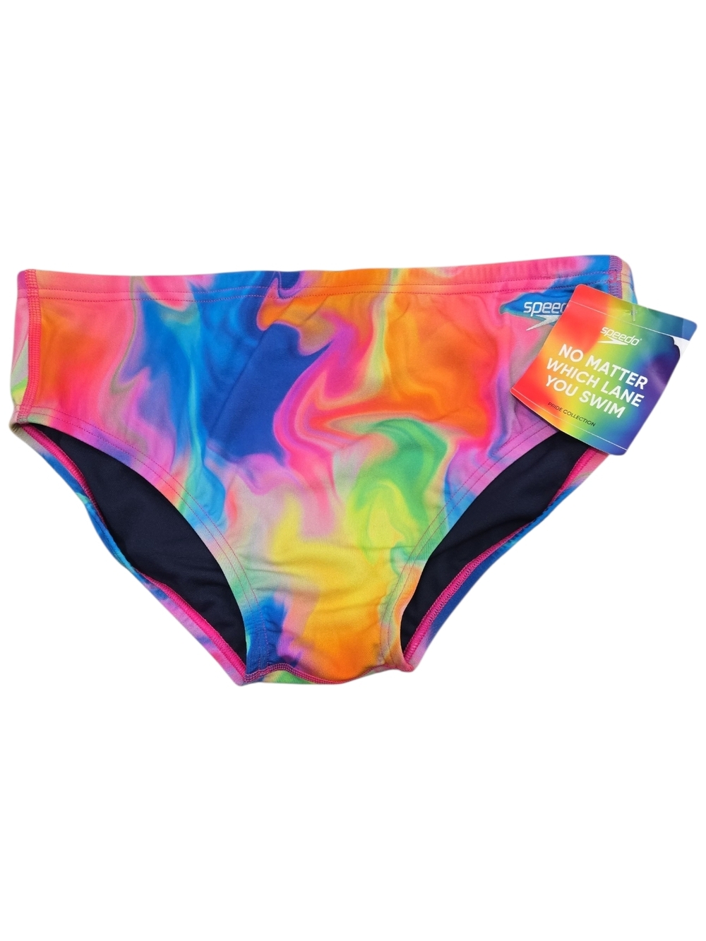 Speedo Pride Swim Brief Mens 36 Hula Blend Flare Pink Rainbow Tie Dye Trunks NWT